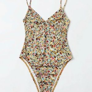 Ditsy Floral High Cut Slip Bodysuit
